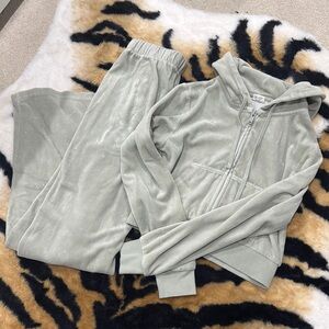 JOHN GALT Sage Green Velour Tracksuit